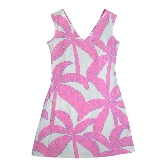 Mahi Gold V-Neck Pink Tropical Tank Mini Dress Size Small - Picture 4 of 6